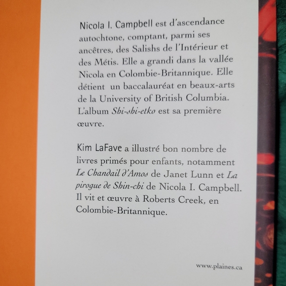 🍂 French Children's Hardcover Book Shi-shi-etko Indigenous Learning Storybook - Picture 4 of 5